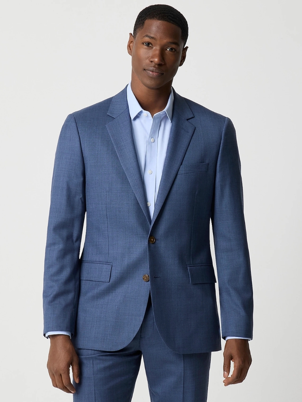 J.Crew Men's Thompson 2 Piece Suit 100% Wool Blue Slim Fit Sz 38R / 30x30